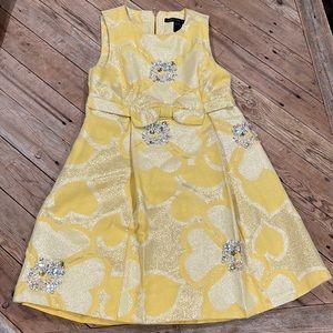 Size 4 Marc by Marc Jacobs yellow dress with bow and stone embellishments